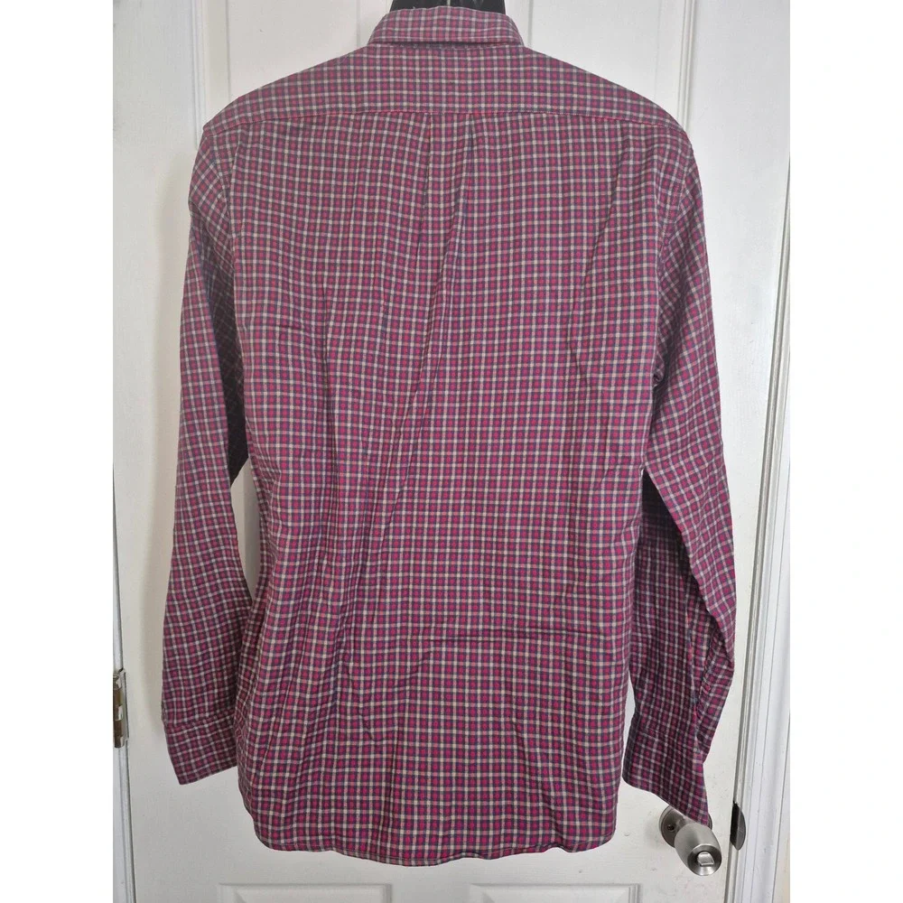 J. Crew Slim Fit Plaid Button Down Long Sleeve Shirt Mens Medium Cotton Casual